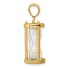 FJC Finejewelers 14 kt Yellow Gold Polished 3-D Plastic Hourglass with Beads Charm 18 x 9 mm