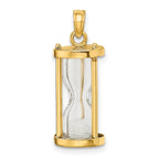 FJC Finejewelers 14 kt Yellow Gold Polished 3-D Plastic Hourglass with Beads Charm 18 x 9 mm