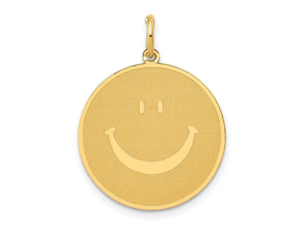 FJC Finejewelers 14 kt Yellow Gold Solid Polished Smiley Face Charm 25 x 20 mm