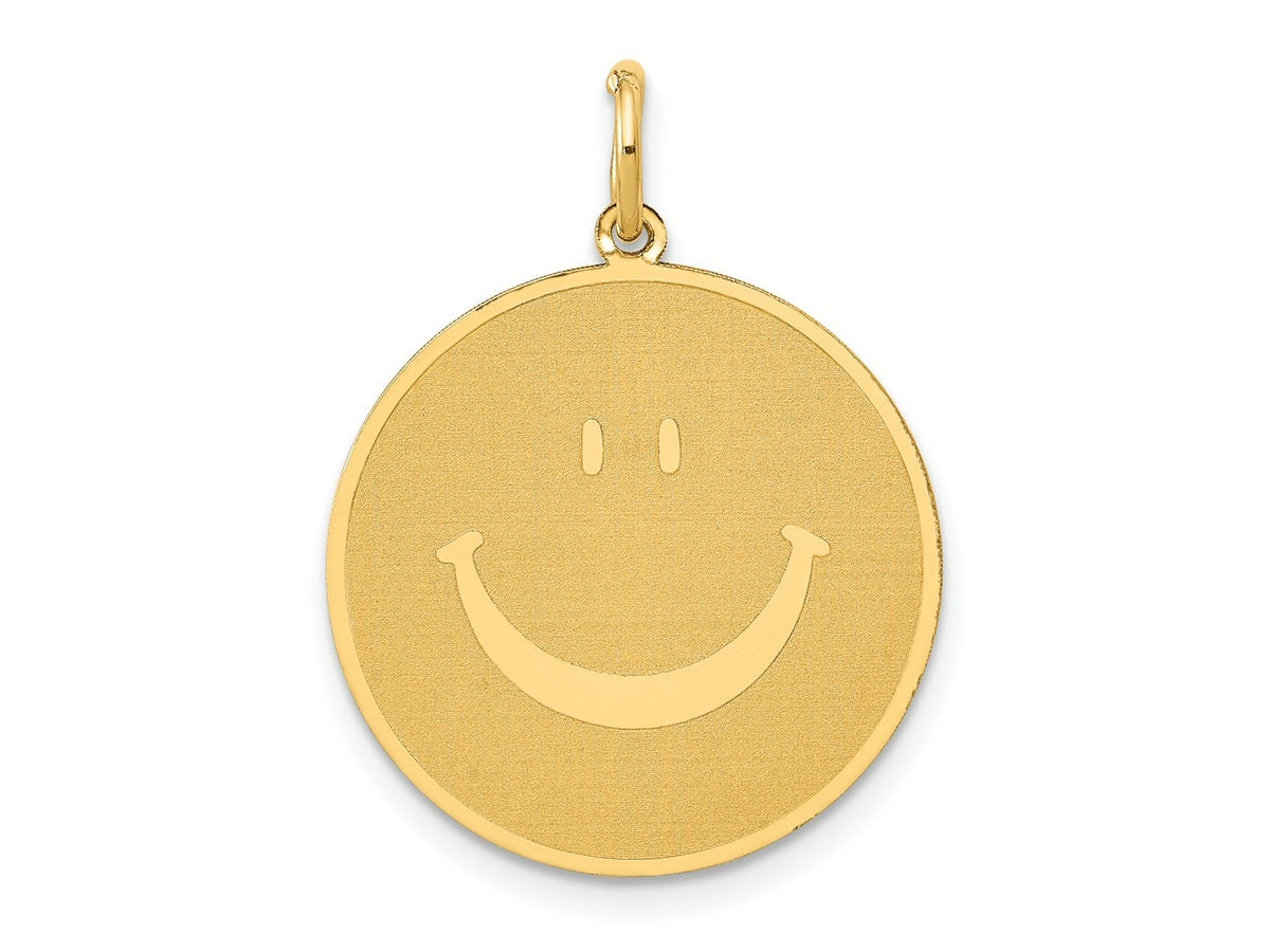 FJC Finejewelers 14 kt Yellow Gold Solid Polished Smiley Face Charm 25 x 20 mm