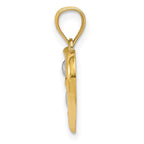 FJC Finejewelers 14 kt Yellow Gold w/White Rhodium Polished Heart and -X- Charm 19 x 15 mm