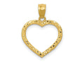 FJC Finejewelers 14 kt Yellow Gold Polished and Textured Open Heart Charm 21 x 15 mm