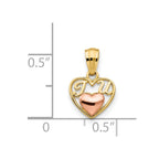 FJC Finejewelers 14 kt Two Tone Gold Two-tone Mini I LOVE U Charm 14 x 9 mm