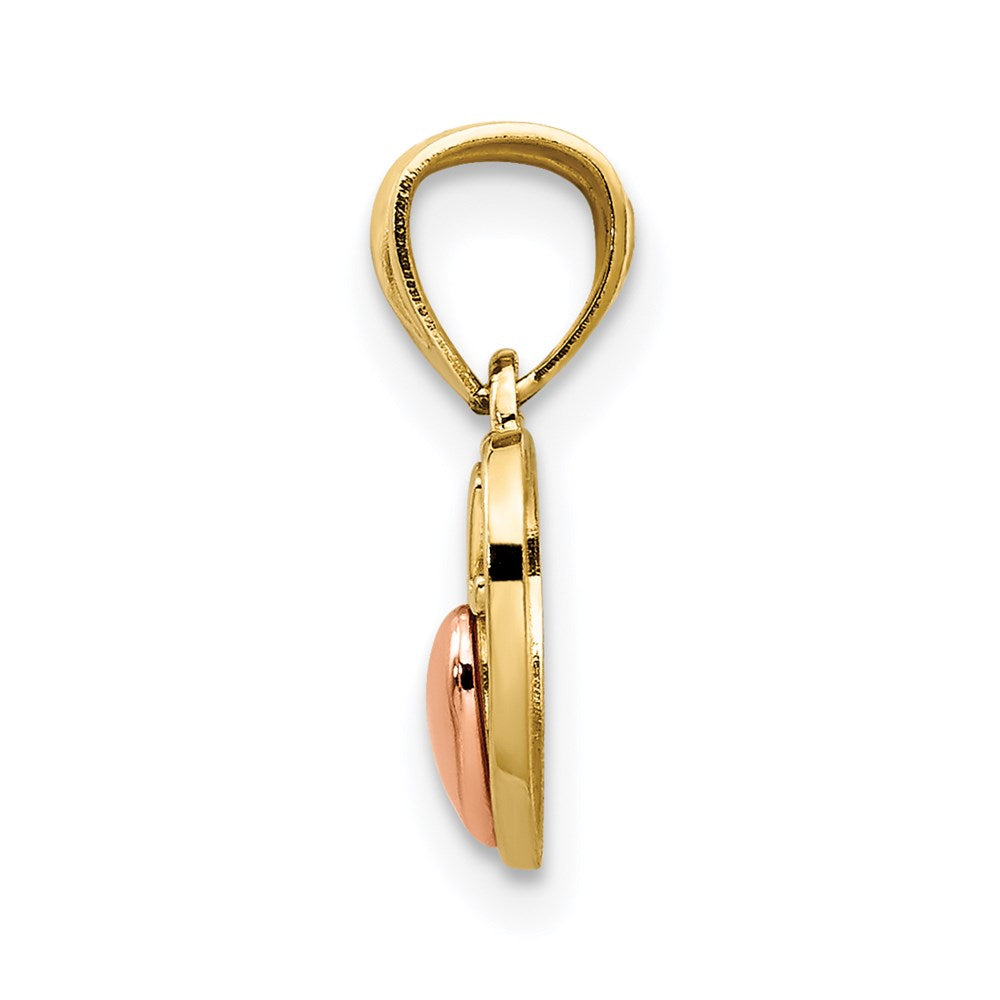 FJC Finejewelers 14 kt Two Tone Gold Two-tone Mini I LOVE U Charm 14 x 9 mm