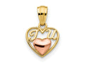 FJC Finejewelers 14 kt Two Tone Gold Two-tone Mini I LOVE U Charm 14 x 9 mm