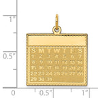 FJC Finejewelers 14 kt Yellow Gold Sunday the First Day Calendar Charm 26 x 22 mm