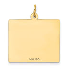 FJC Finejewelers 14 kt Yellow Gold Monday the First Day Calendar Charm 26 x 22 mm