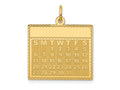 FJC Finejewelers 14 kt Yellow Gold Tuesday the First Day Calendar Charm 26 x 22 mm