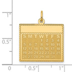 FJC Finejewelers 14 kt Yellow Gold Wednesday the First Day Calendar Charm 26 x 22 mm