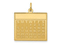 FJC Finejewelers 14 kt Yellow Gold Wednesday the First Day Calendar Charm 26 x 22 mm
