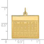 FJC Finejewelers 14 kt Yellow Gold Thursday the First Day Calendar Charm 26 x 22 mm