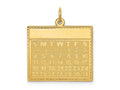FJC Finejewelers 14 kt Yellow Gold Thursday the First Day Calendar Charm 26 x 22 mm