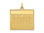 FJC Finejewelers 14 kt Yellow Gold Thursday the First Day Calendar Charm 26 x 22 mm