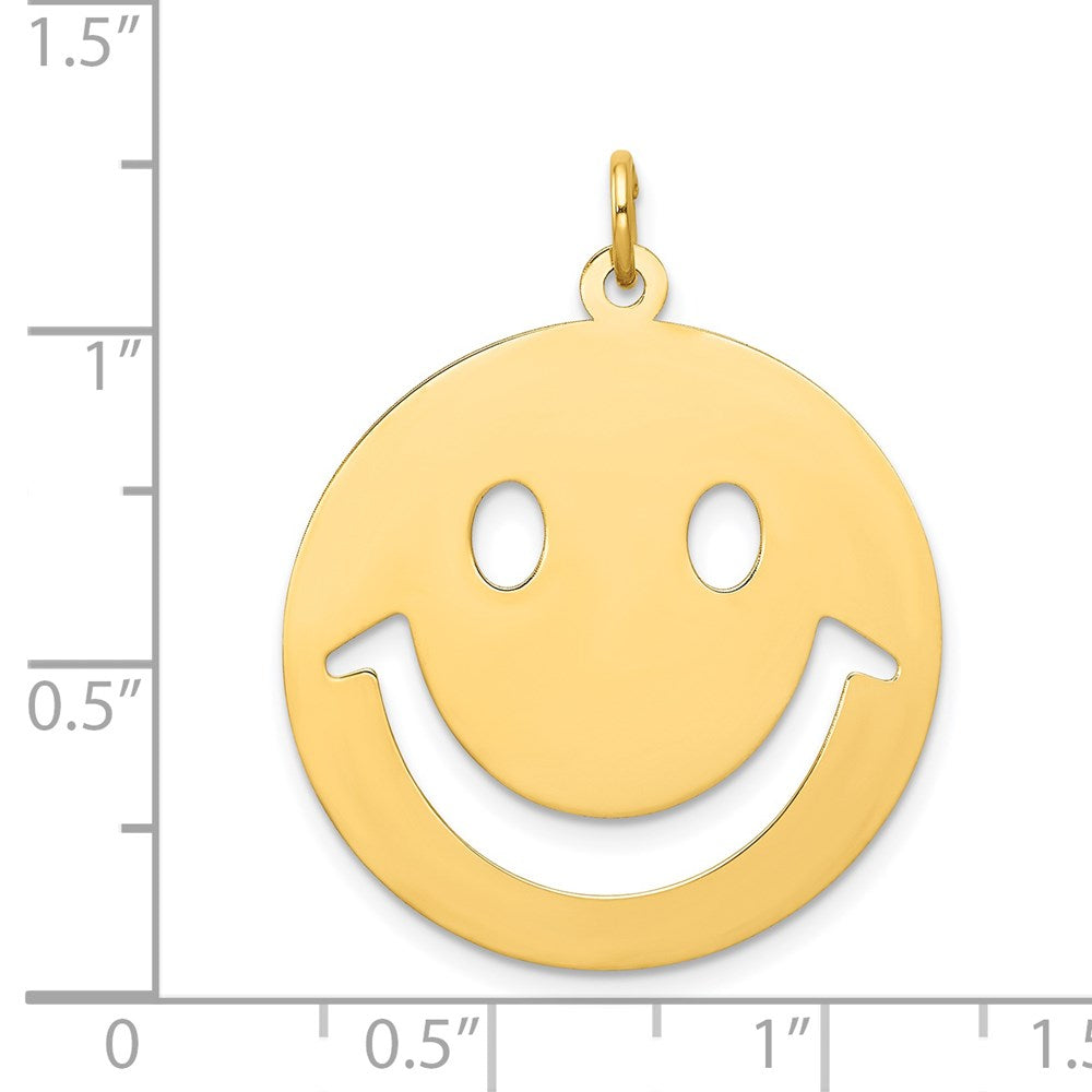FJC Finejewelers 14 kt Yellow Gold Smiley Face Charm 30 x 25 mm