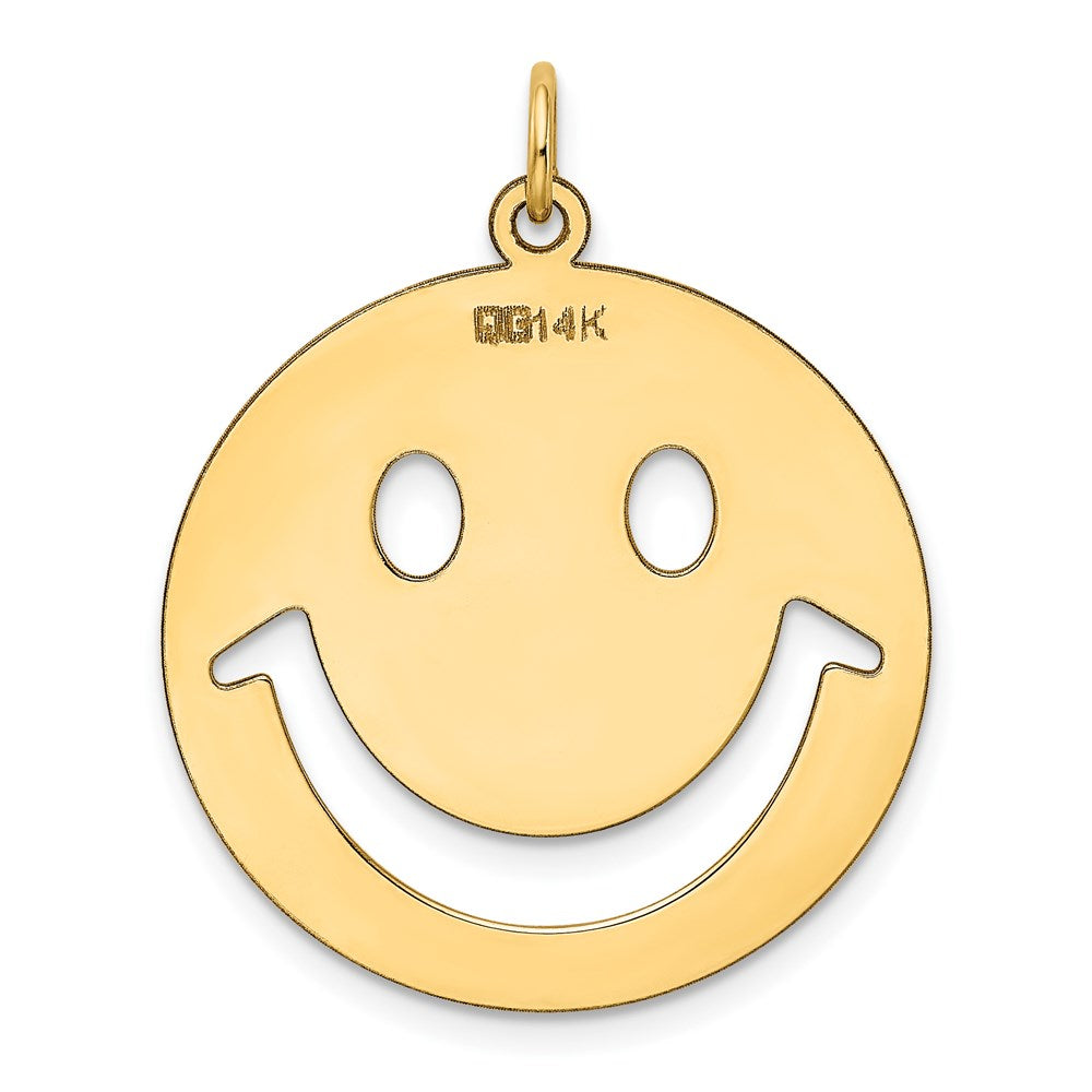 FJC Finejewelers 14 kt Yellow Gold Smiley Face Charm 30 x 25 mm