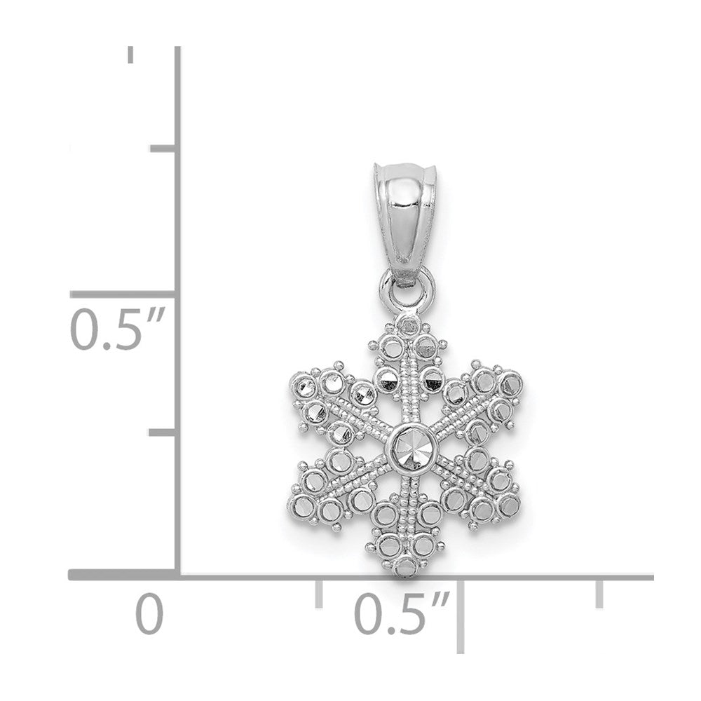 FJC Finejewelers 14 kt White Gold Snowflake Charm 18 mm x 10 mm