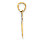 FJC Finejewelers 14 kt Yellow Gold with White Rhodium Cut-out New York Skyline in Apple Charm 19 x 13 mm