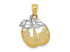 FJC Finejewelers 14 kt Yellow Gold with White Rhodium Cut-out New York Skyline in Apple Charm 19 x 13 mm