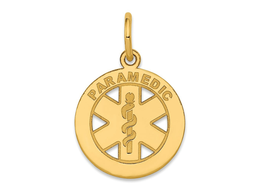 FJC Finejewelers 14 kt Yellow Gold Small PARAMEDIC Medical Charm 18 x 13 mm