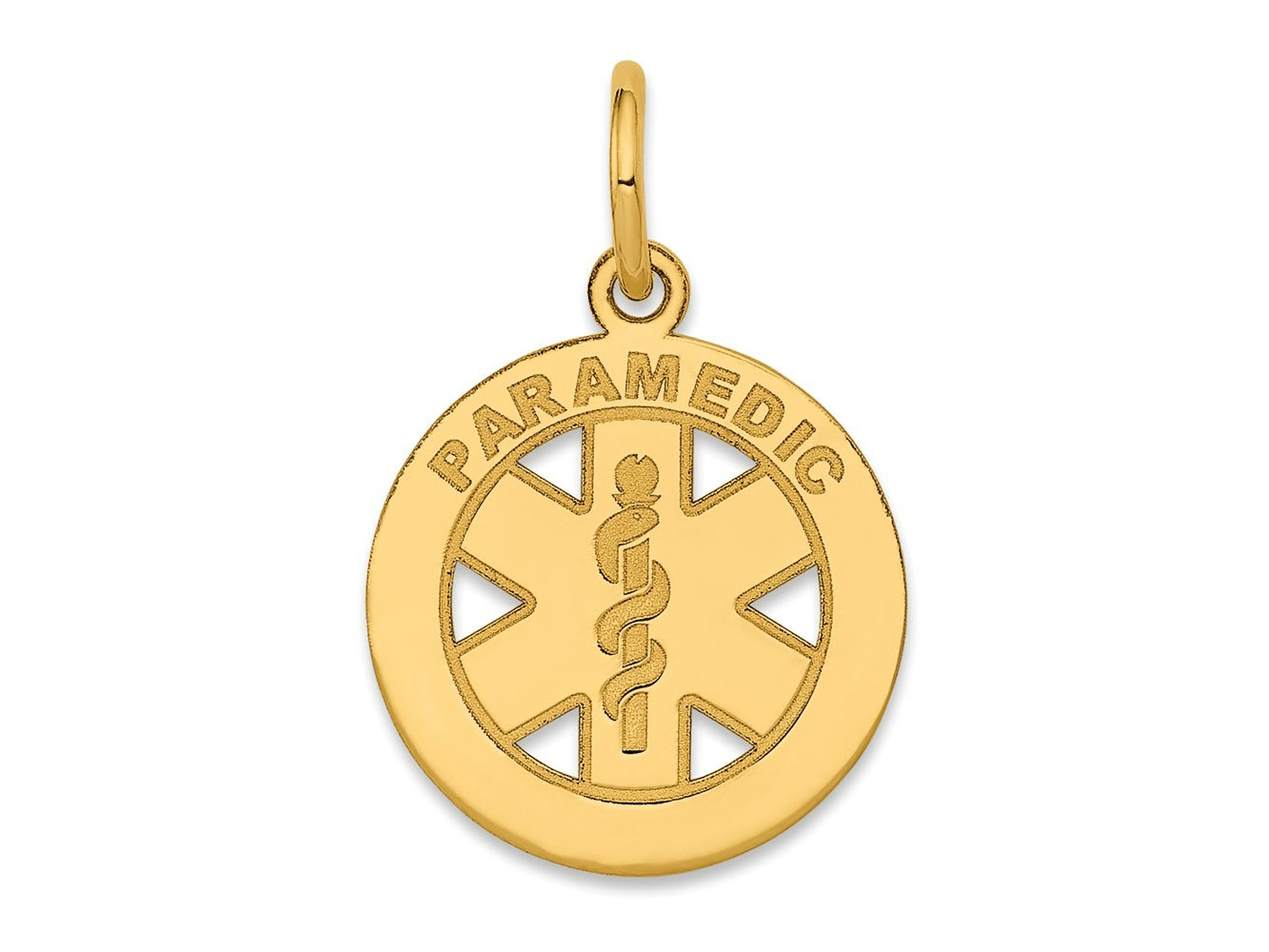 FJC Finejewelers 14 kt Yellow Gold Small PARAMEDIC Medical Charm 18 x 13 mm