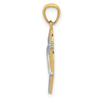 FJC Finejewelers 14 kt Yellow Gold with Rhodium Ballet Shoe Charm 25 x 6 mm