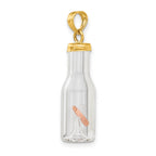 FJC Finejewelers 14 kt Yellow Gold 3-D Mini Penny in Glass Bottle Charm 32 x 8 mm