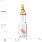 FJC Finejewelers 14 kt Yellow Gold 3-D Mini Penny in Glass Bottle Charm 32 x 8 mm