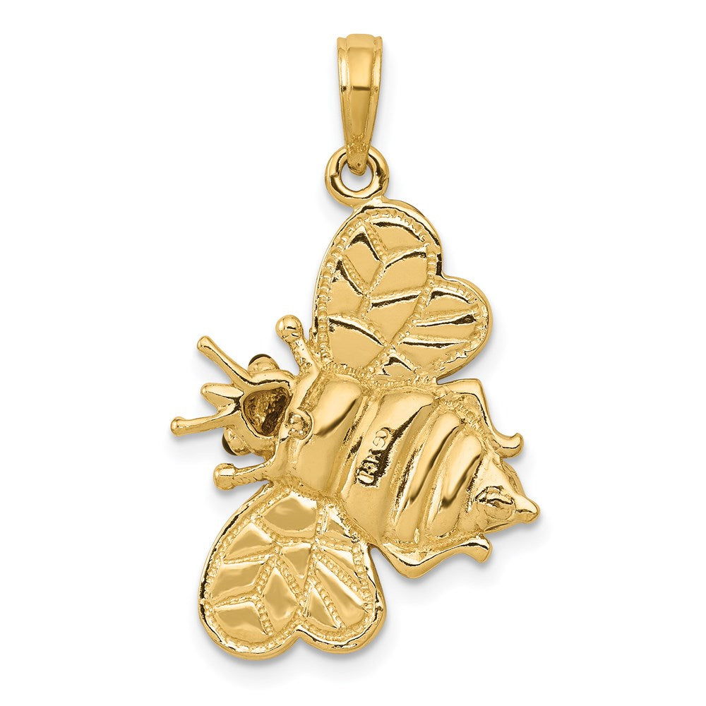 FJC Finejewelers 14 kt Yellow Gold Enameled 3-D Bumblebee Charm 29 x 17 mm