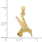 FJC Finejewelers 14 kt Yellow Gold Bright Cut Hummingbird Charm 25 x 13 mm