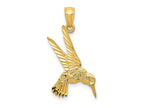 FJC Finejewelers 14 kt Yellow Gold Bright Cut Hummingbird Charm 25 x 13 mm
