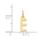 FJC Finejewelers 14 kt Yellow Gold Small Slanted Block Letter E Initial Charm
