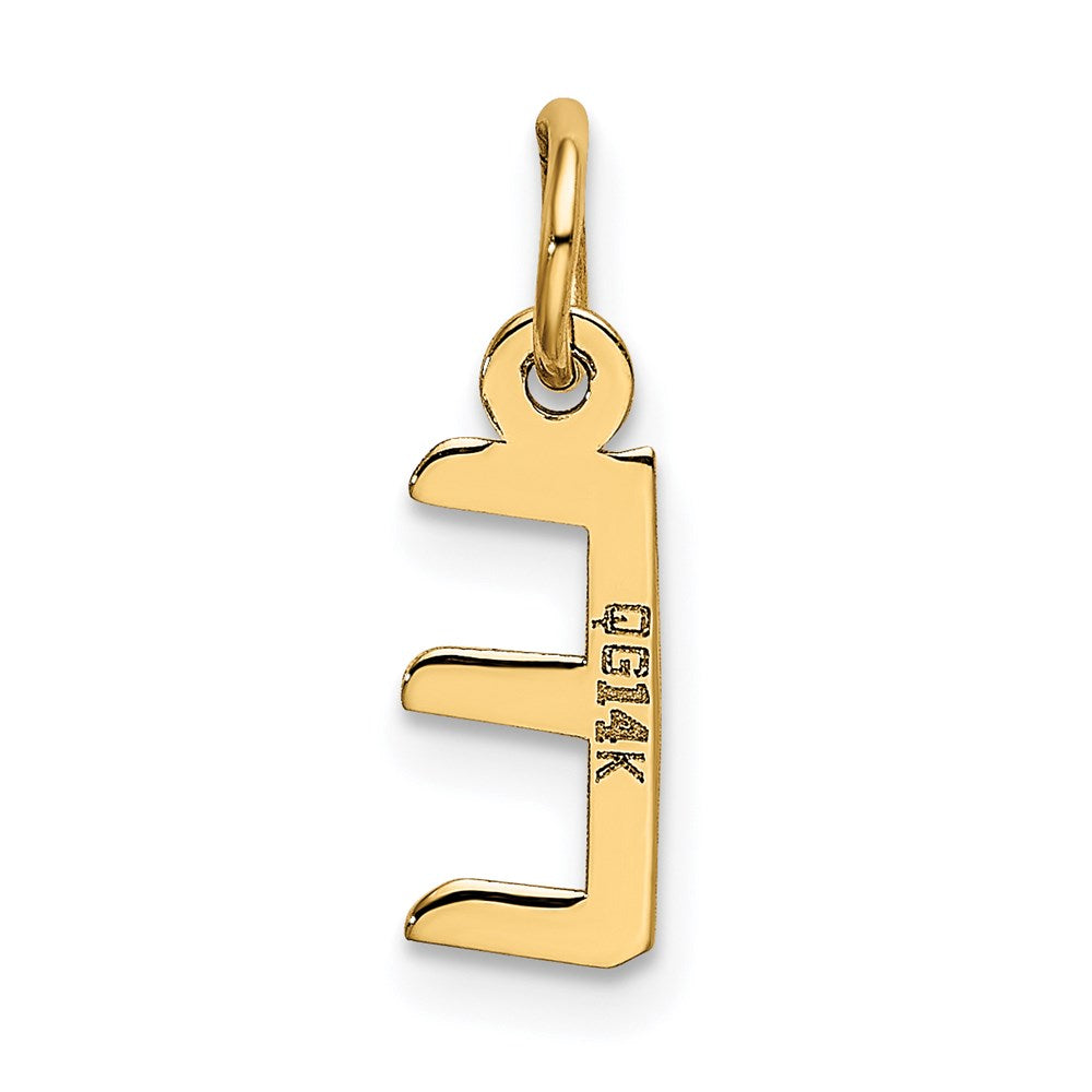 FJC Finejewelers 14 kt Yellow Gold Small Slanted Block Letter E Initial Charm