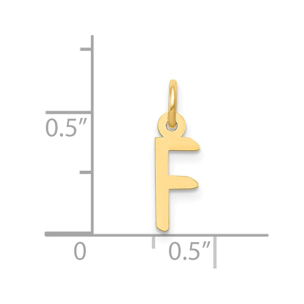 FJC Finejewelers 14 kt Yellow Gold Small Slanted Block Letter F Initial Charm
