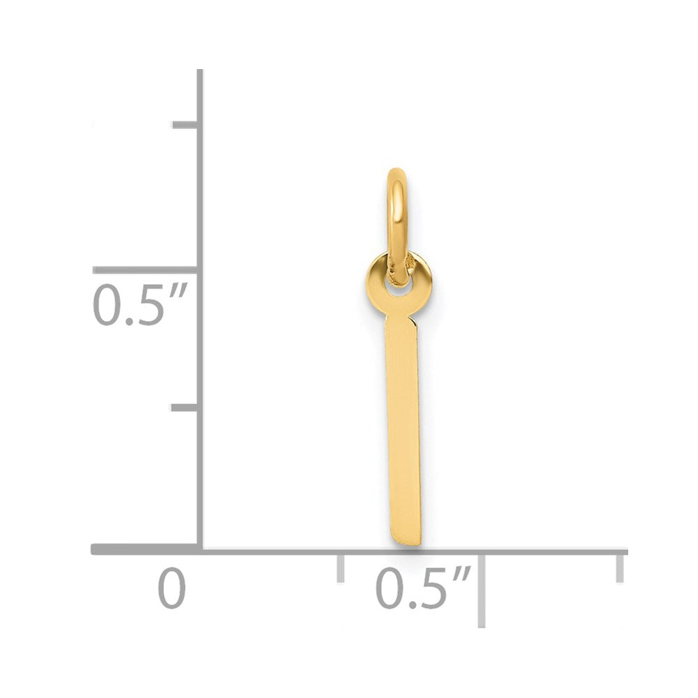 FJC Finejewelers 14 kt Yellow Gold Small Slanted Block Letter I Initial Charm