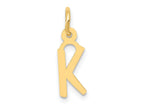 FJC Finejewelers 14 kt Yellow Gold Small Slanted Block Letter K Initial Charm