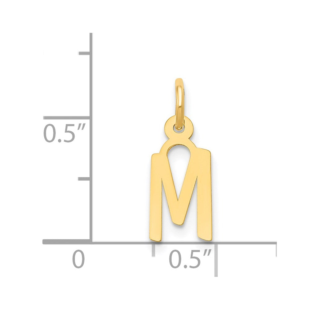 FJC Finejewelers 14 kt Yellow Gold Small Slanted Block Letter M Initial Charm
