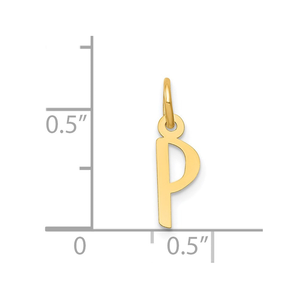 FJC Finejewelers 14 kt Yellow Gold Small Slanted Block Letter P Initial Charm