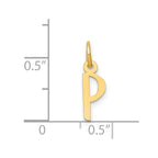 FJC Finejewelers 14 kt Yellow Gold Small Slanted Block Letter P Initial Charm