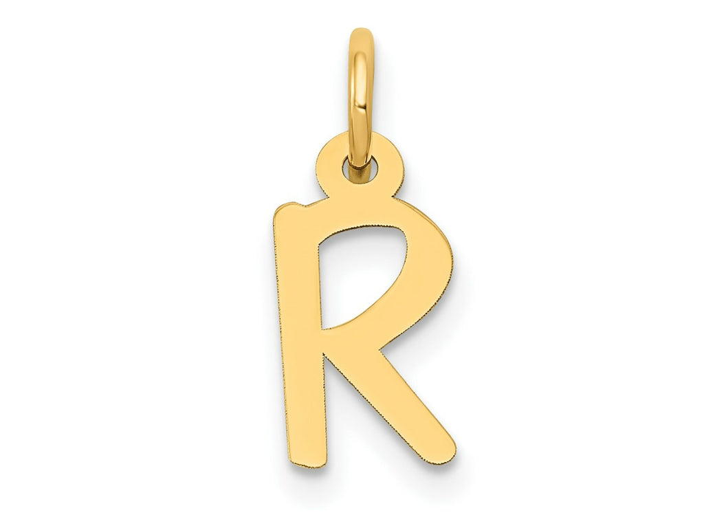 FJC Finejewelers 14 kt Yellow Gold Small Slanted Block Letter R Initial Charm