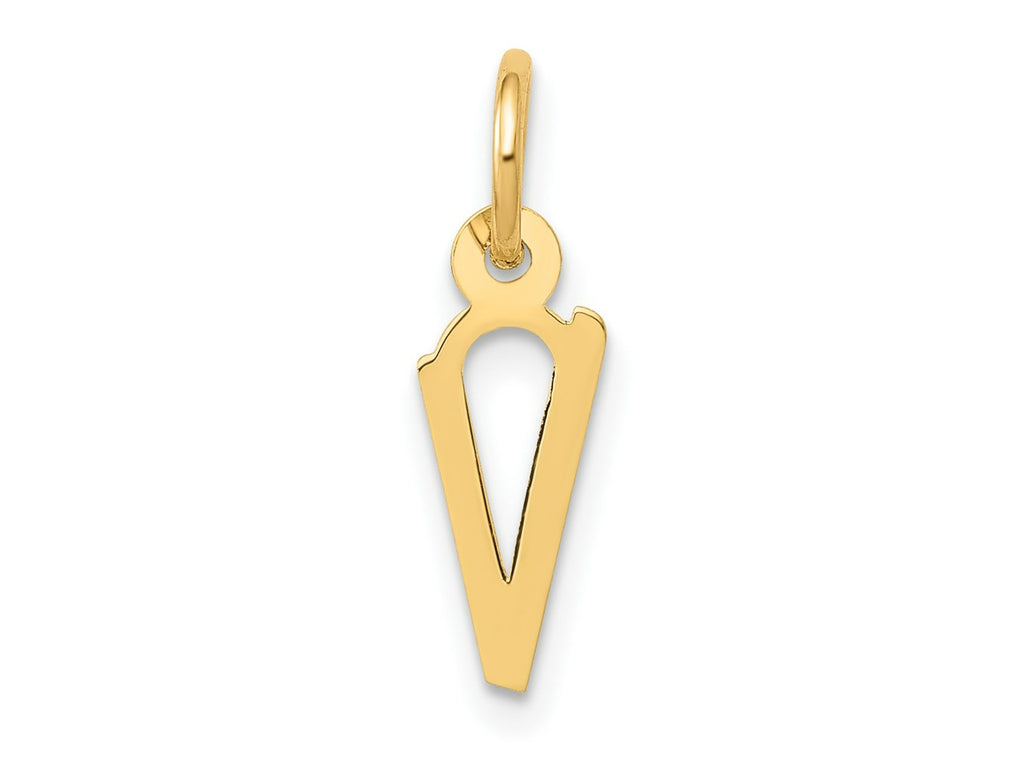 FJC Finejewelers 14 kt Yellow Gold Small Slanted Block Letter V Initial Charm
