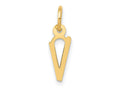 FJC Finejewelers 14 kt Yellow Gold Small Slanted Block Letter V Initial Charm