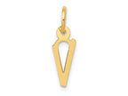 FJC Finejewelers 14 kt Yellow Gold Small Slanted Block Letter V Initial Charm