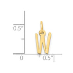 FJC Finejewelers 14 kt Yellow Gold Small Slanted Block Letter W Initial Charm