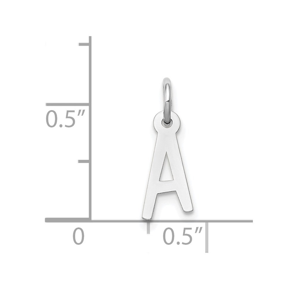 FJC Finejewelers 14 kt White Gold Small Slanted Block Letter A Initial Charm 12 mm x 5 mm