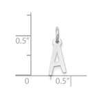 FJC Finejewelers 14 kt White Gold Small Slanted Block Letter A Initial Charm 12 mm x 5 mm
