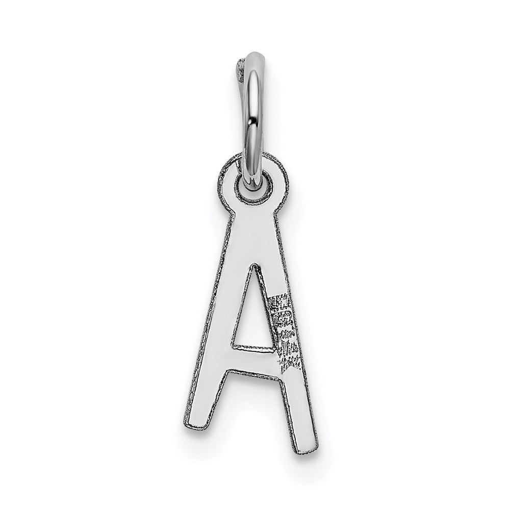 FJC Finejewelers 14 kt White Gold Small Slanted Block Letter A Initial Charm 12 mm x 5 mm