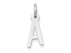 FJC Finejewelers 14 kt White Gold Small Slanted Block Letter A Initial Charm 12 mm x 5 mm