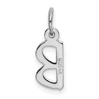FJC Finejewelers 14 kt White Gold Small Slanted Block Letter B Initial Charm 12 mm x 5 mm