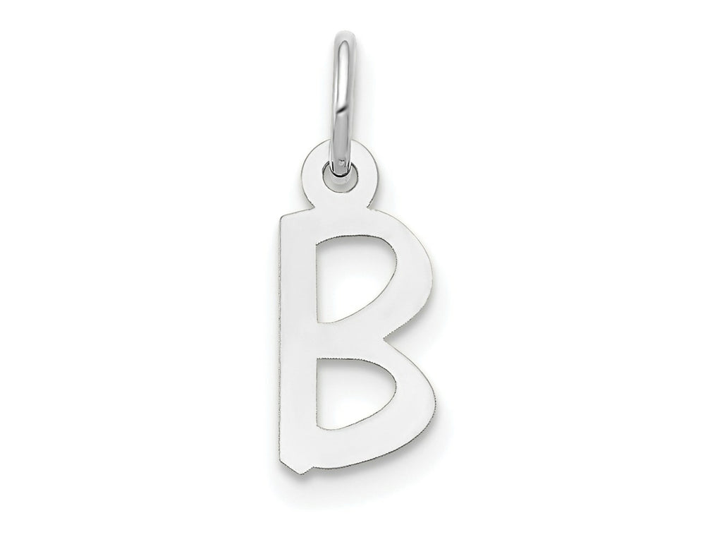 FJC Finejewelers 14 kt White Gold Small Slanted Block Letter B Initial Charm 12 mm x 5 mm