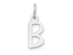 FJC Finejewelers 14 kt White Gold Small Slanted Block Letter B Initial Charm 12 mm x 5 mm